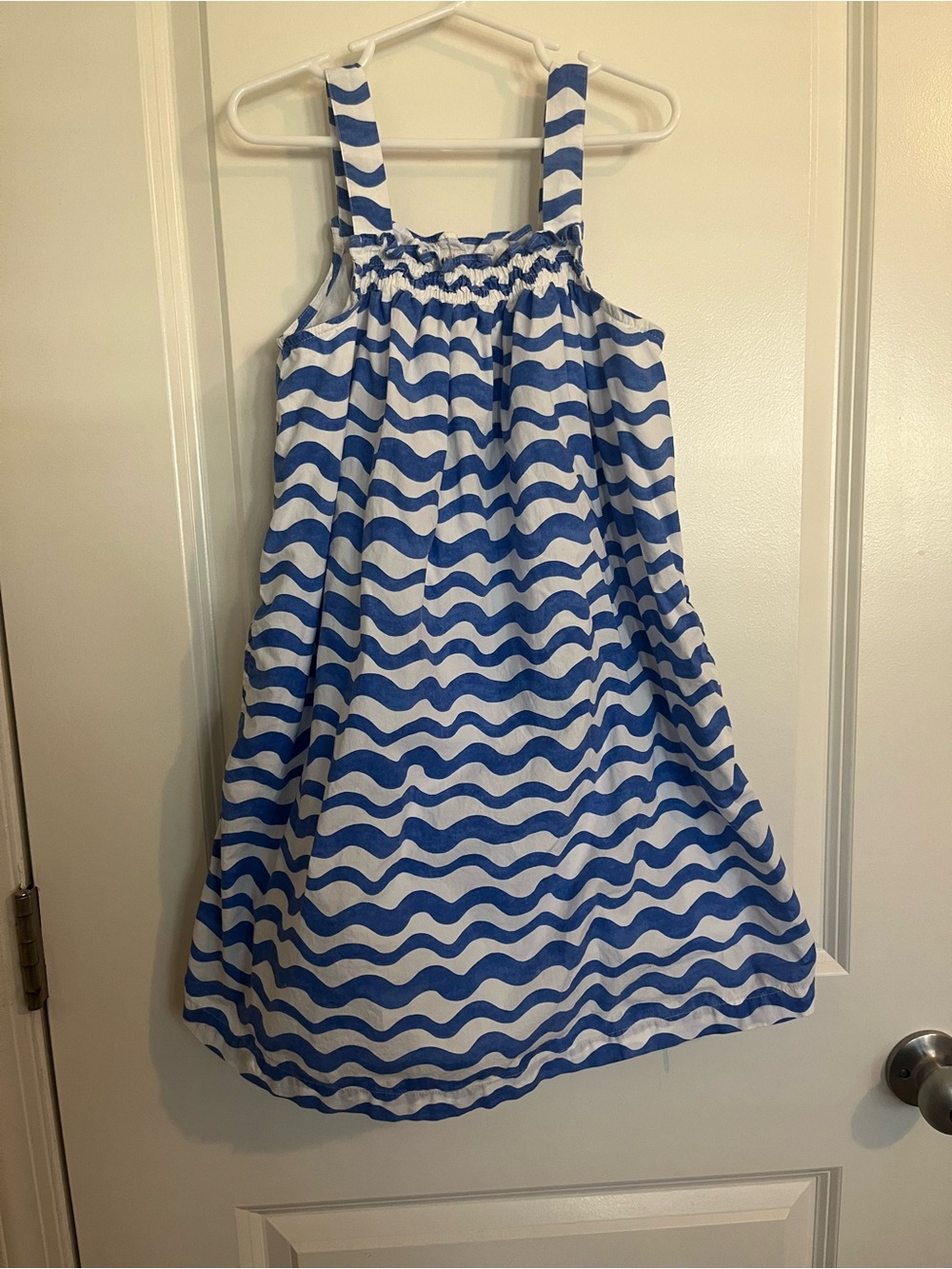 Primary Girl’s Blue and White Striped Sun Dress
